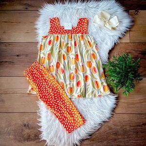 Orange Tulip Capri Set